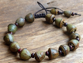 Eucalyptus Pod Adjustable Beaded Bracelet - Wrist Mala