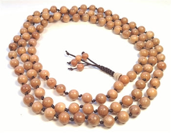 Yew Wood knotted 108 bead mala / prayer beads