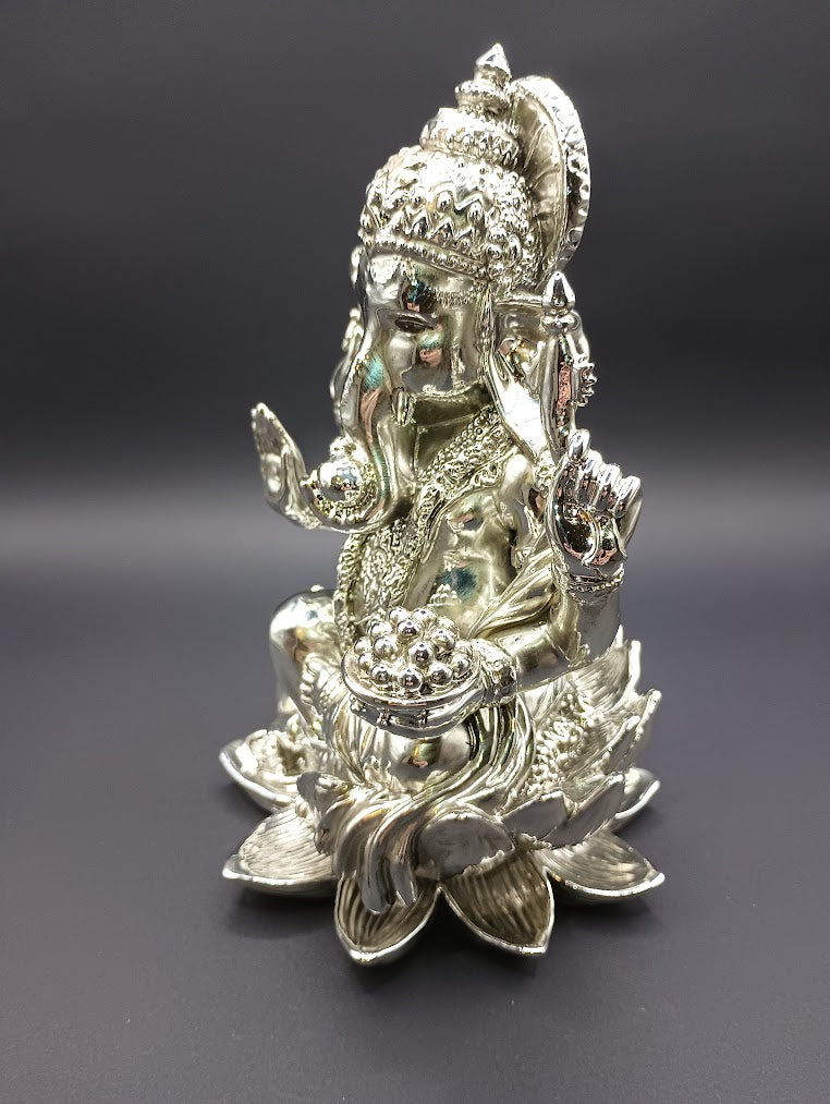 Ganesha on Lotus - Electroplated