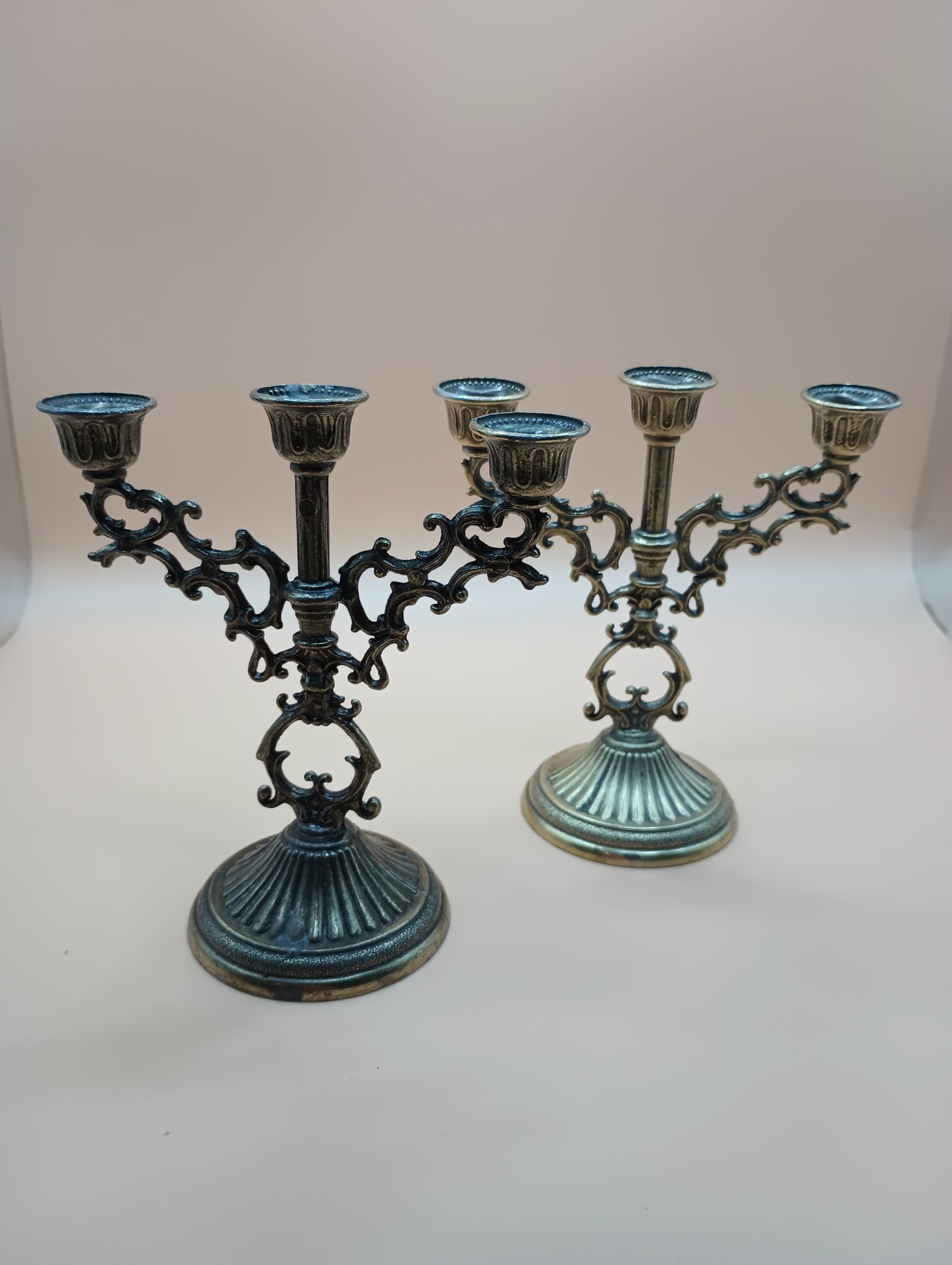 Pair of vintage mini-candelabras