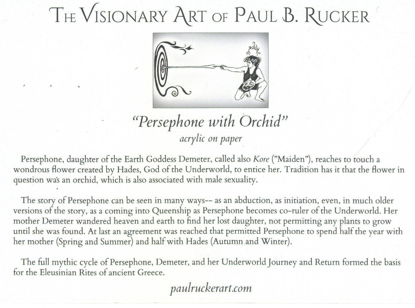 "Persephone with Orchid" greeting card by Paul B. Rucker