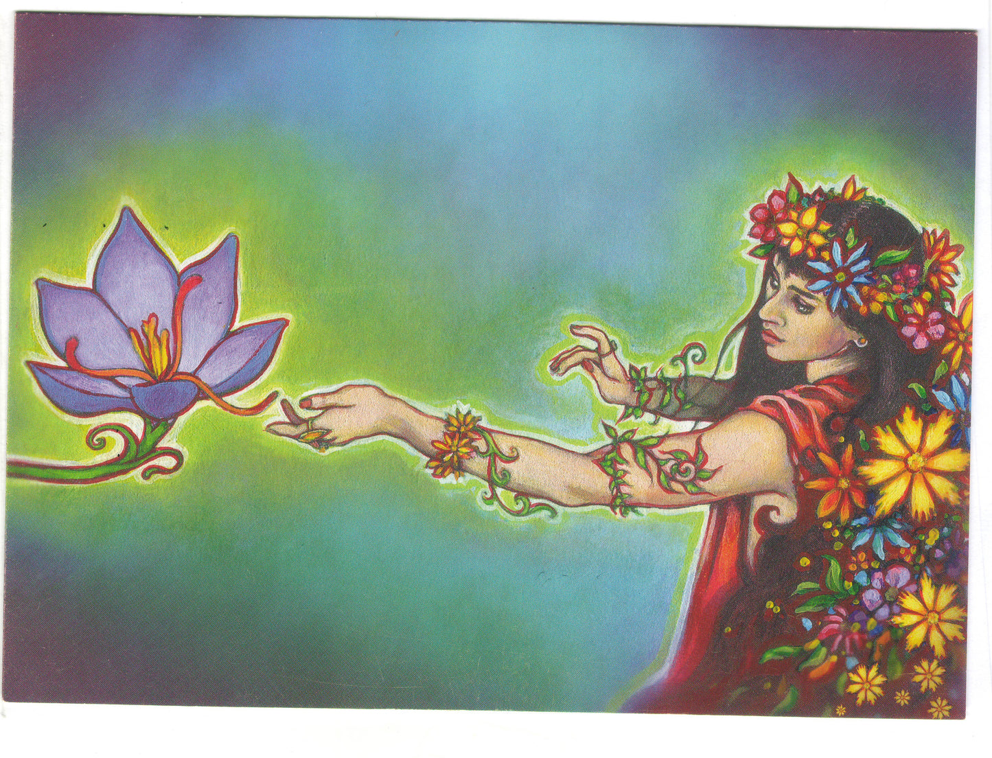 "Persephone with Orchid" greeting card by Paul B. Rucker