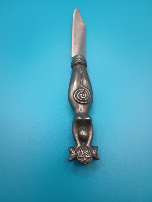 Triple Moon Goddess Athame / Apothecary Tool