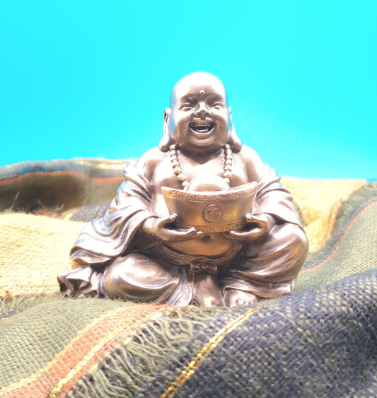 Laughing Buddha holding Yuanbao - small