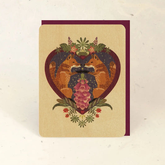 Wood Veneer Greeting Cards by Little Gold Fox Designs