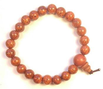Red Lotus Seed Round Wrist Mala - Prayer Beads