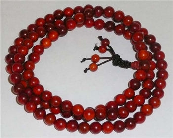 Dragon Blood Wood Stretchy 108 bead mala / prayer beads