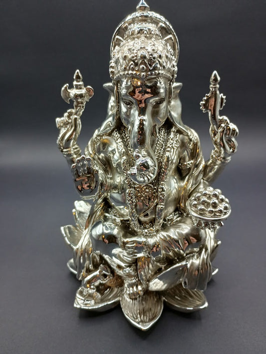 Ganesha on Lotus - Electroplated