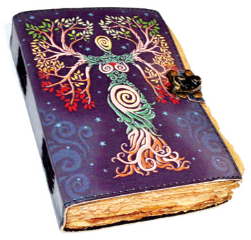 Spiral Tree Goddess Leather Journal