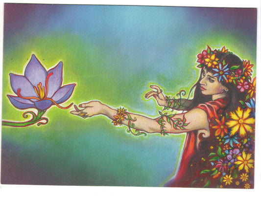 "Persephone with Orchid" greeting card by Paul B. Rucker