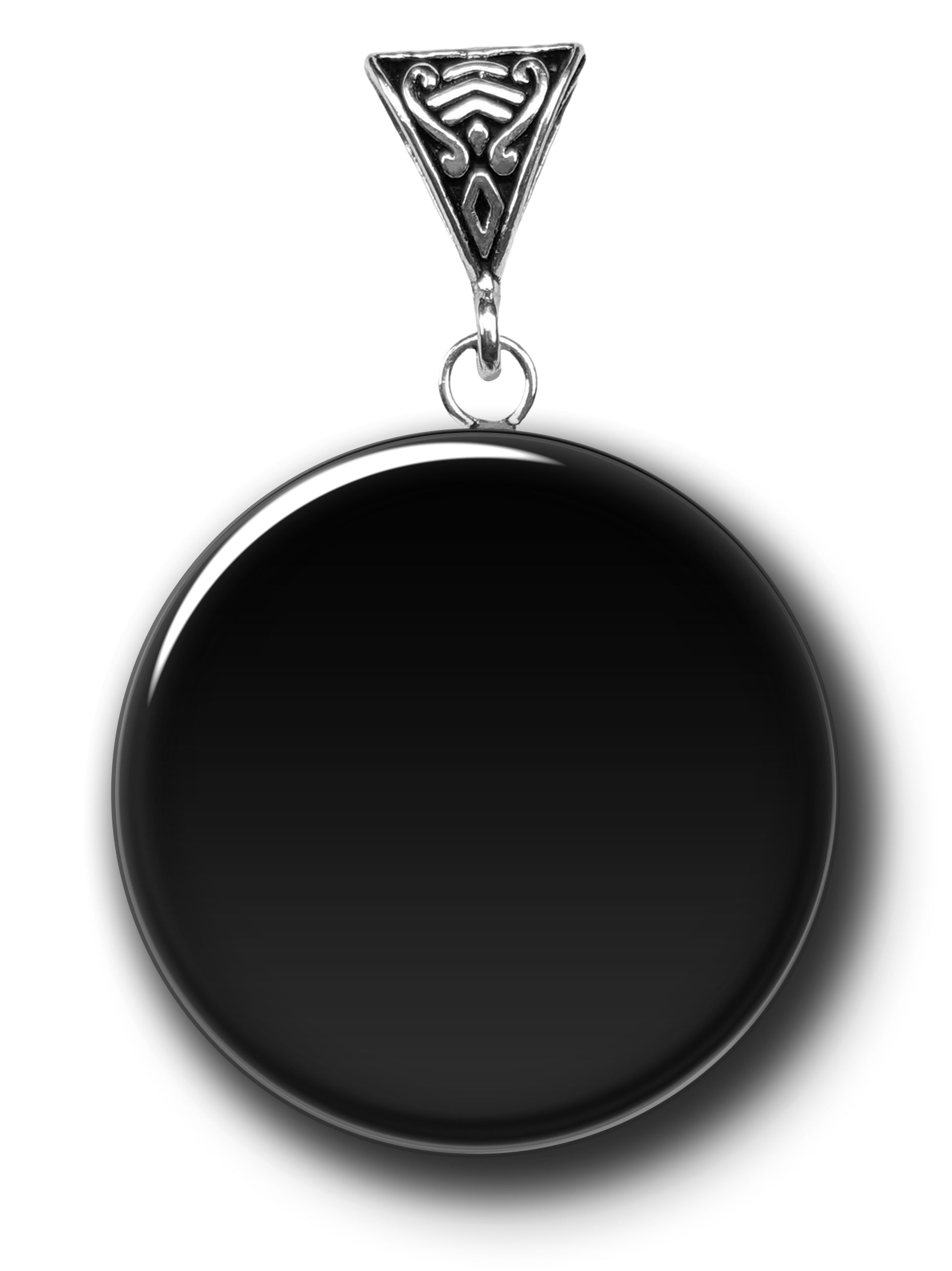Hecate's Wheel on Black Obsidian Pendant