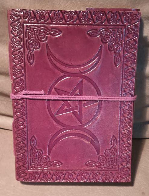 Triple Moon Pentagram Leatherbound Journal