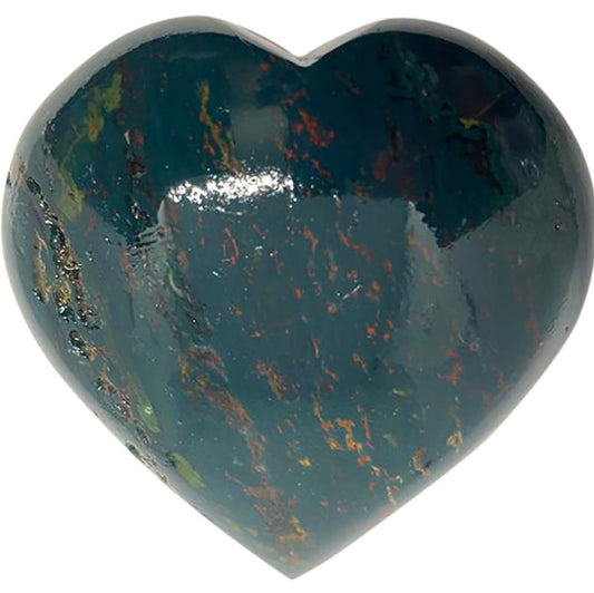 Bloodstone Puffed Gemstone Heart