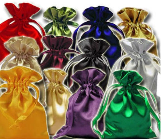 4 pack of small satin pouches (variety)