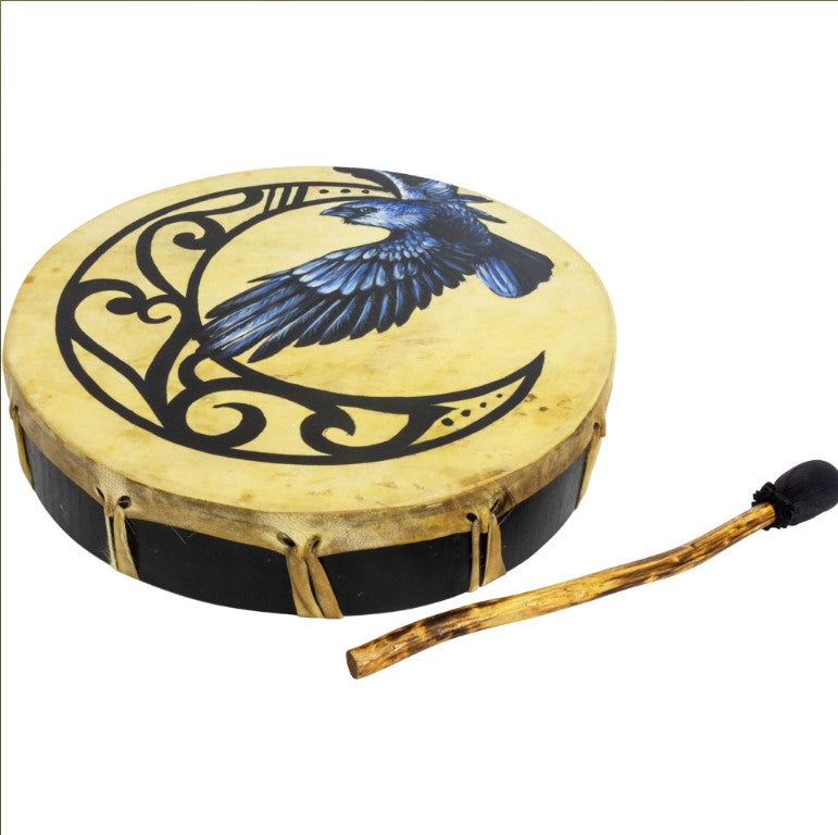 Ceremonial Drum - Moon & Raven