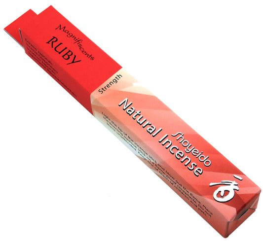 Shoyeido Natural Incense - Ruby scent representing strength.